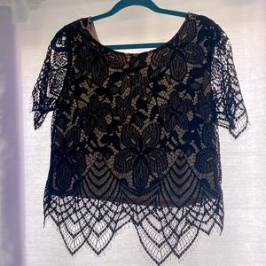 Express Black Lace Blouse